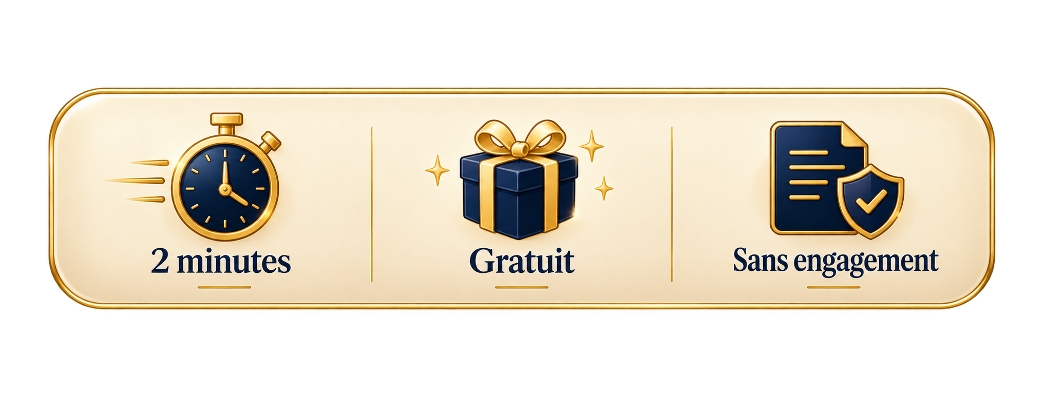 2 minutes, gratuit et sans engagement
